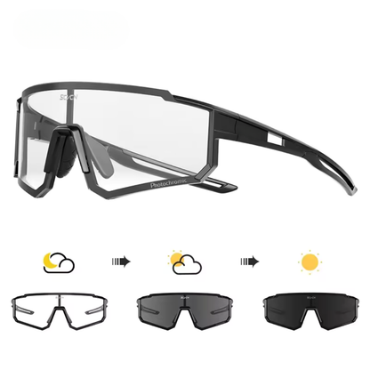 Sunglasses with interchangeable lenses on a white background