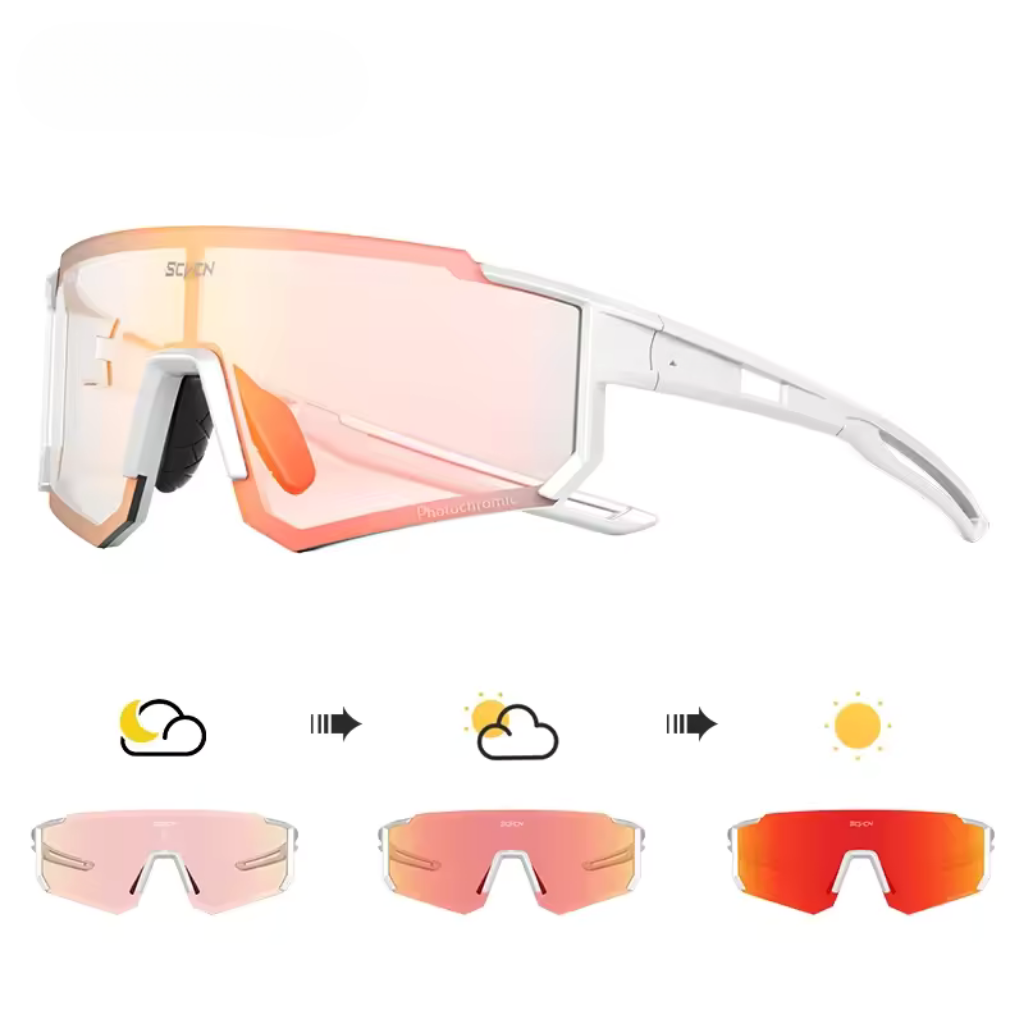 Sunglasses with interchangeable lenses on a white background