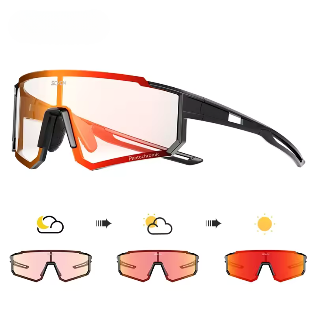 Sunglasses with interchangeable lenses on a white background